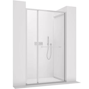 CERANO - Sprchové posuvné dvere Versaro L/P - 6 mm - chróm, transparentné sklo - 150x195 - zasúvacie CER-8050BD80343 vyobraziť