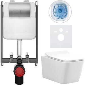 CERANO - Kompletný WC set Basic/Forte - biela lesklá - WC tlačidlo Modulo/Strieborná - na zamurovanie - 51x36 CER-8050BD86146 vyobraziť