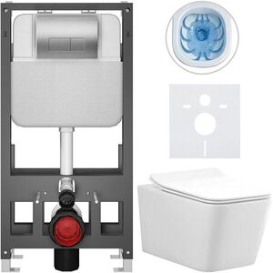 CERANO - Kompletný WC set Basic/Forte - biela lesklá - WC tlačidlo Modulo/Strieborná - voľne stojaca - predstenová inštalácia - 51x36 CER-8050BD86147 vyobraziť