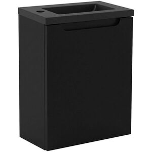 CERANO - Umývadlová skrinka pre WC Sora - čierna matná + umývadlo z lit. mramoru - čierna matná - 40x57, 5x22 CER-999993 vyobraziť