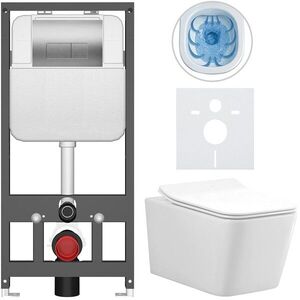 CERANO - Kompletný WC set Basic/Forte - biela lesklá - WC tlačidlo Modulo/Strieborná - závesné - predstenová inštalácia - 51x36 CER-8050BD86148 vyobraziť