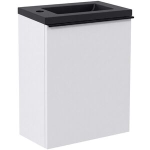 CERANO - Umývadlová skrinka pre WC Zola - biela matná + umývadlo z lit. mramoru - čierna matná - 40x55x23, 5 CER-999995 vyobraziť