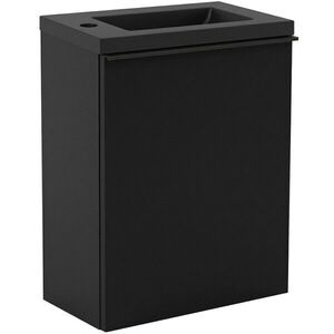 CERANO - Umývadlová skrinka pre WC Zola - čierna matná + umývadlo z lit. mramoru - čierna matná - 40x55x23, 5 CER-999996 vyobraziť