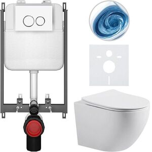 CERANO - Kompletný WC set Basic/Cesso - biela matná - WC tlačidlo Dualo/Biela - na zamurovanie - 49x36 CER-8050BD86151 vyobraziť