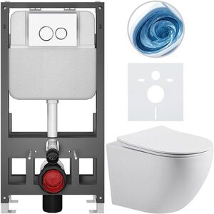 CERANO - Kompletný WC set Basic/Cesso - biela matná - WC tlačidlo Dualo/Biela - voľne stojaca - predstenová inštalácia - 49x36 CER-8050BD86152 vyobraziť
