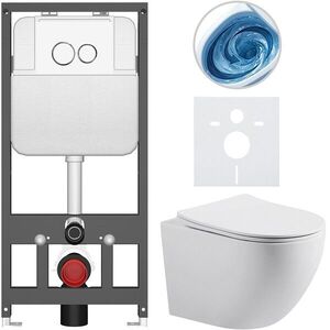 CERANO - Kompletný WC set Basic/Cesso - biela matná - WC tlačidlo Dualo/Biela - závesné - predstenová inštalácia - 49x36 CER-8050BD86153 vyobraziť