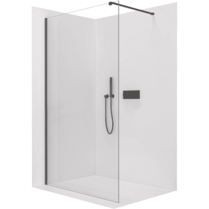 CERANO - Sprchová zástena Walk-in Onyx Cube Ľ/P - 8 mm - hranatá vzpera - čierna matná, transparentné sklo - 70x200 CER-8050BD681 vyobraziť