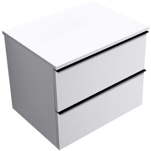 CERANO - Kúpeľňová skrinka Velora - biela matná, úchytka čierna + doska pod umývadlo Navira Slim - 18 mm - 70x54, 8x46, 5 CER-664720 vyobraziť