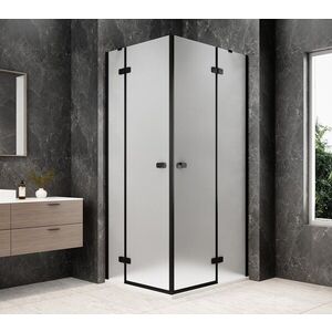 POLYSAN - GLOBE BLACK obdĺžniková sprchová zástena 1000x800, rohový vstup, matné sklo GB5080MB vyobraziť