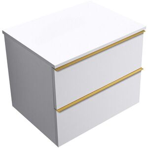 CERANO - Kúpeľňová skrinka Velora - biela matná, úchytka zlatá + doska pod umývadlo Navira Slim - 18 mm - 70x54, 8x46, 5 CER-664750 vyobraziť