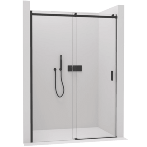 CERANO - Sprchové posuvné dvere Santoro Ľ/P - 6 mm - čierna matná, transparentné sklo - 140x195 CER-429742 vyobraziť