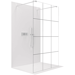 CERANO - Sprchová zástena Walk-in Onyx Duo Ľ/P - 8 mm - hranatá vzpera - chróm, industriálne sklo - 150x200 CER-8050BD1827 vyobraziť
