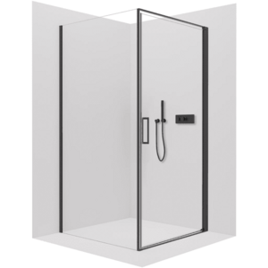 CERANO - Sprchovací kút Porte Ľ/P - 8 mm - čierna matná, transparentné sklo - 100x80x195 - otočný CER-413588 vyobraziť