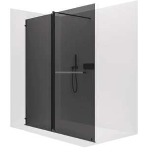 CERANO - Sprchová zástena Walk-in Medin Ľ/P - 8 mm - čierna matná, grafitové sklo - 120x195 - dvojdielna posuvná CER-478042 vyobraziť