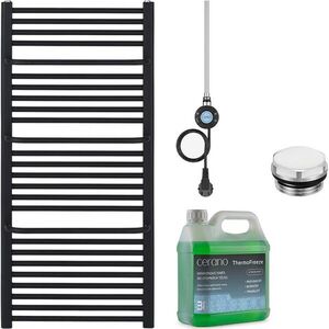 CERANO - Kúpeľňový elektrický radiátorový set Antonio - WIFI - 600W - čierna matná - 1180x550 mm CER-978822 vyobraziť