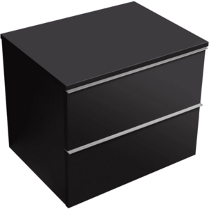 CERANO - Kúpeľňová skrinka Velora - čierna matná, úchytka chrómová + doska pod umývadlo Navira Slim - 18 mm - 60x54, 8x46, 5 CER-664777 vyobraziť
