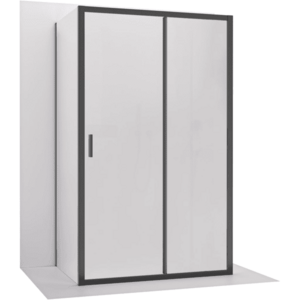 CERANO - Trojstenný sprchovací kút Varone LINE UL/P - 6 mm - čierna matná, mliečne sklo - 160x70 - posuvný CER-DY505-90223 vyobraziť