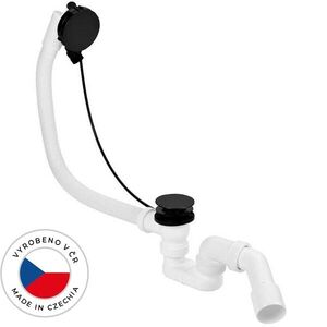 CERANO - Vaňová súprava ovládaná bovdenom s napúšťaním - SLIM - sifón DN40/50 - zátka 72mm - čierna - 61 CER-199440 vyobraziť