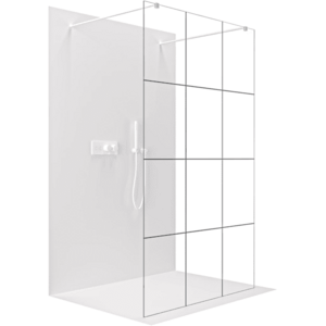 CERANO - Sprchová zástena Walk-in Onyx Duo Ľ/P - 8 mm - hranatá vzpera - biela matná, industriálne sklo - 140x200 CER-8050BD1835 vyobraziť