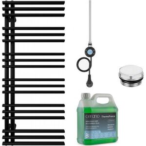 CERANO - Kúpeľňový elektrický radiátorový set Burke - Ľ/P - WIFI - 600W - čierna matná - 1200x500 mm CER-978828 vyobraziť