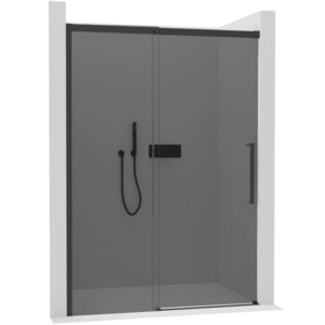 CERANO - Sprchové posuvné dvere Lantono L/P - 8 mm - Soft-Close - čierna matná, grafitové sklo - 100x195 CER-8050BD7235 vyobraziť