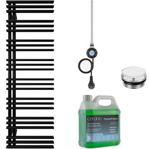 CERANO - Kúpeľňový elektrický radiátorový set Burke - Ľ/P - WIFI - 600W - čierna matná - 1600x500 mm CER-978829 vyobraziť