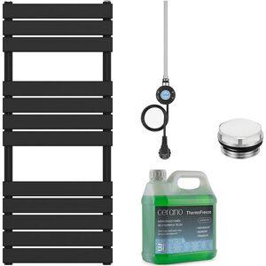CERANO - Kúpeľňový elektrický radiátorový set Claude - WIFI - 600W - čierna matná - 1200x500 mm CER-978830 vyobraziť