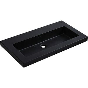 CERANO - Umývadlo z liateho mramoru Ovo - s prepadom - čierna matná - 60, 5x46, 5 CER-667823 vyobraziť