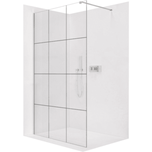 CERANO - Sprchová zástena Walk-in Onyx Cube Ľ/P - 8 mm - hranatá vzpera - chróm, industriálne sklo - 150x200 CER-8050BD490 vyobraziť