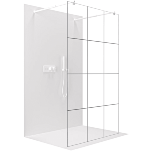 CERANO - Sprchová zástena Walk-in Onyx Duo Ľ/P - 8 mm - guľatá vzpera - biela matná, industriálne sklo - 160x200 CER-8050BD2173 vyobraziť