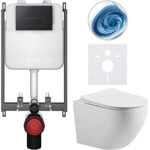 CERANO - Kompletný WC set Basic/Cesso - biela matná - WC tlačidlo Modulo/Čierna - na zamurovanie - 49x36 CER-8050BD86186 vyobraziť