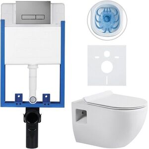 CERANO - Kompletný podomietkový WC set Lite/Dure - biela lesklá - WC tlačidlo Slim, tmavo šedá - na zamurovanie - 51x35 CER-751441 vyobraziť