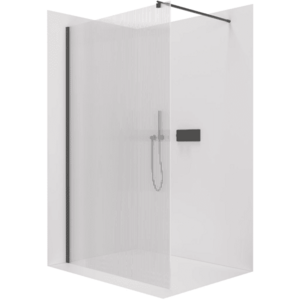 CERANO - Sprchová zástena Walk-in Onyx Round Ľ/P - 8 mm - okrúhla vzpera - čierna matná, ryhované sklo - 90x200 CER-8050BD315 vyobraziť