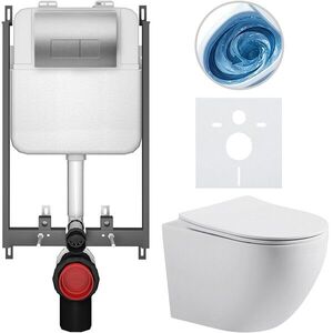 CERANO - Kompletný WC set Basic/Cesso - biela matná - WC tlačidlo Modulo/Strieborná - na zamurovanie - 49x36 CER-8050BD86191 vyobraziť