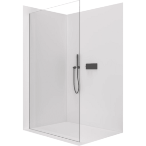 CERANO - Sprchová zástena Walk-in Crystal Ľ/P - 10 mm - bezvzperový systém - čierna matná, transparentné sklo - 160x200 CER-8050BD82675 vyobraziť