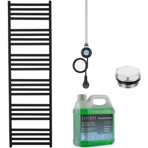CERANO - Kúpeľňový elektrický radiátorový set Fulgiduson - WIFI - 600W - čierna matná - 1800x530 mm CER-978842 vyobraziť