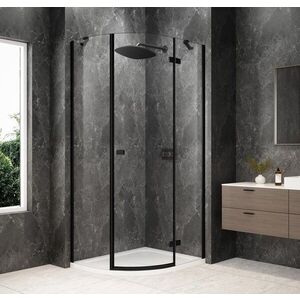 POLYSAN - GLOBE BLACK štvrťkruhová sprchová zástena 1000x800, číre sklo, pravé GB2180RB vyobraziť