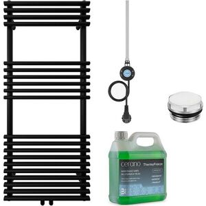 CERANO - Kúpeľňový elektrický radiátorový set Luigi - WIFI - 600W - čierna matná - 1200x500 mm CER-978846 vyobraziť