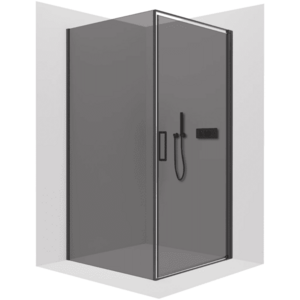 CERANO - Sprchovací kút Porte Ľ/P - 8 mm - čierna matná, grafitové sklo - 90x70x195 - otočný CER-8050BD7493 vyobraziť
