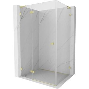 MEXEN/S - Lunar L sprchový kút dvere krídlové ľavá 70 x 80, transparent, zlato kartáčovaná 834L-070-080-55-00-L vyobraziť