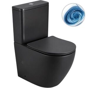 CERANO - WC kombi Cesso, Vortex - vírové splachovanie + Slim/SoftClose sedátko - spodný/zadný odpad - čierna matná - 61, 8x38 CER-680357 vyobraziť