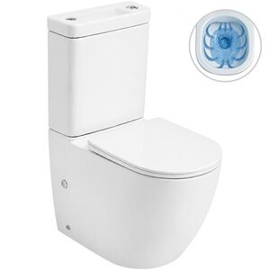 CERANO - WC kombi s umývadlom Cesso, Rimless - bezokrajové splachovanie + UF sedátko - spodný/zadný odpad - biela lesklá - 61, 8x38 CER-680362 vyobraziť