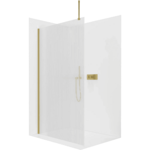 CERANO - Sprchová zástěna Walk-in Onyx Top Round L/P - 8 mm - kulatá vzpěra - zlatá, rýhované sklo - 90x200 CER-8050BD1604 vyobraziť