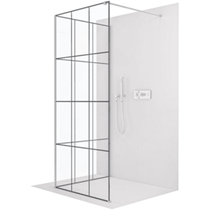 CERANO - Sprchová zástěna Walk-in Onyx Corner Cube L/P - 8 mm - hranatá vzpěra - chrom, industriální sklo - 150x140x200 CER-8050BD714139 vyobraziť