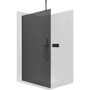 CERANO - Sprchová zástěna Walk-in Onyx Top Cube L/P - 8 mm - hranatá vzpěra - černá matná, grafitové sklo - 130x200 CER-8050BD6990 vyobraziť