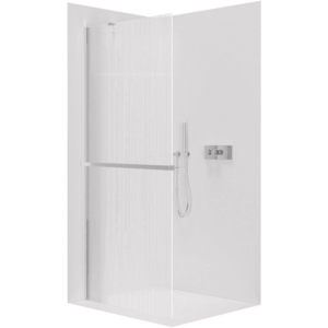 CERANO - Sprchová zástěna Walk-in Onyx Y L/P - 8 mm + polička/držák na ručníky - chrom, rýhované sklo - 150x200 CER-8050BD1313 vyobraziť