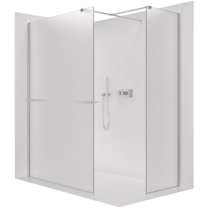 CERANO - Sprchová zástěna Walk-in Onyx T L/P - 8 mm - hranatá vzpěra + polička/držák na ručníky - chrom, mléčné sklo - 100x100x200 CER-8050BD4377 vyobraziť