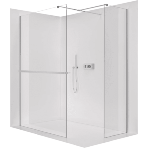 CERANO - Sprchová zástěna Walk-in Onyx T L/P - 8 mm - hranatá vzpěra + polička/držák na ručníky - chrom, transparentní sklo - 110x40x200 CER-DY101B-50-244 vyobraziť
