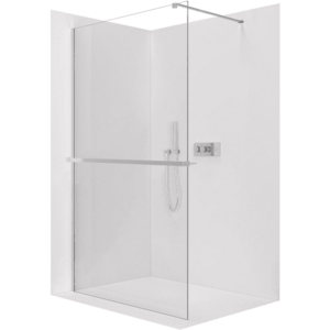 CERANO - Sprchová zástěna Walk-in Onyx Cube L/P - 8 mm + polička/držák na ručníky - hranatá vzpěra - chrom, transparentní sklo - 110x200 CER-8050BD733 vyobraziť