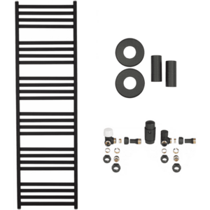 CERANO - Koupelnový radiátorový set Fulgiduson - ústřední vytápění - boční připojení - 765W - černá matná - 1800x530 mm CER-663364 vyobraziť